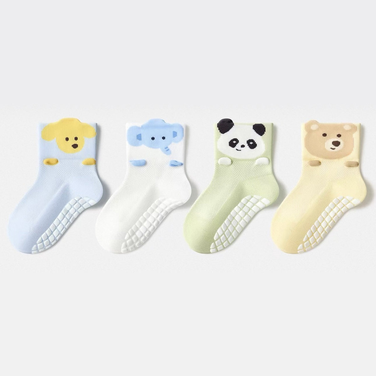 Peekaboo Pals Grip Socks - 4 Pack